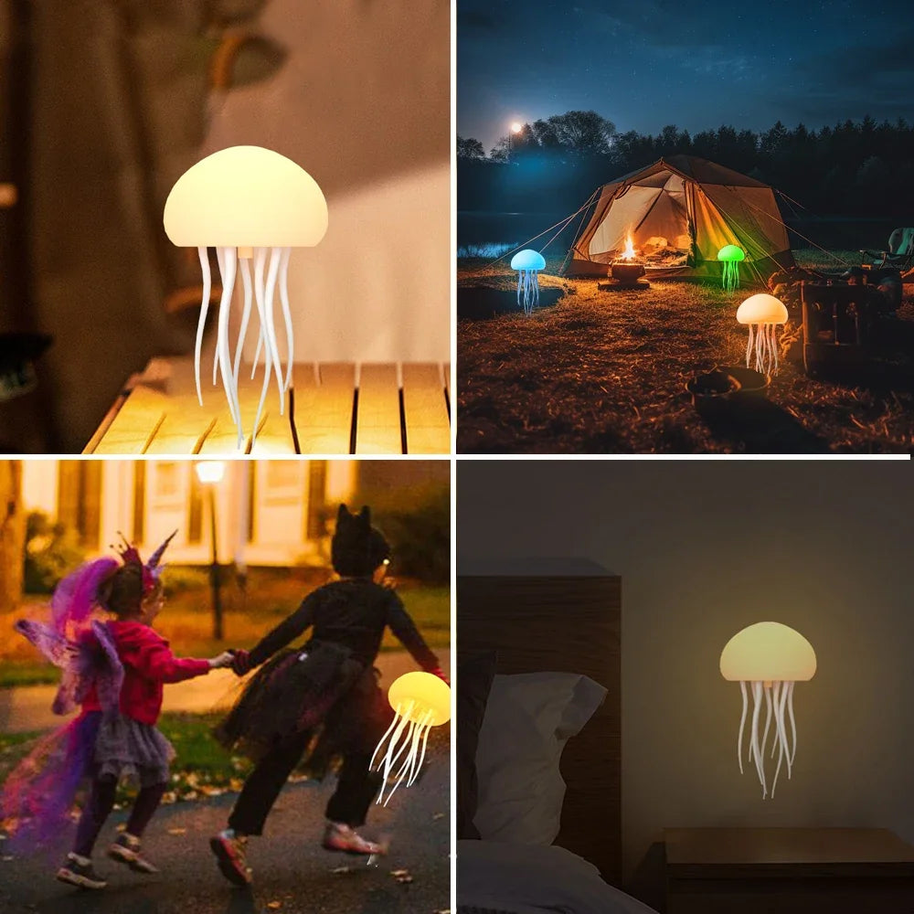 Treslum™ RGB Jellyfish Night Light – Voice Control LED Lamp & Bluetooth Speaker