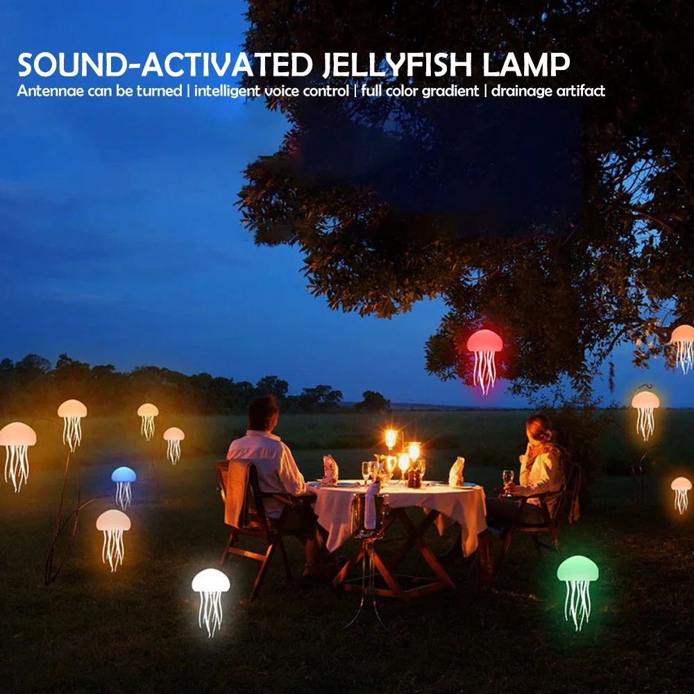 Treslum™ RGB Jellyfish Night Light – Voice Control LED Lamp & Bluetooth Speaker