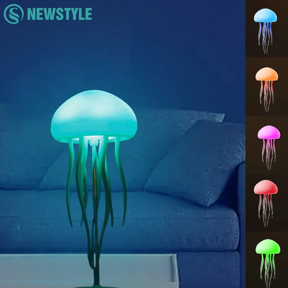 Treslum™ RGB Jellyfish Night Light – Voice Control LED Lamp & Bluetooth Speaker