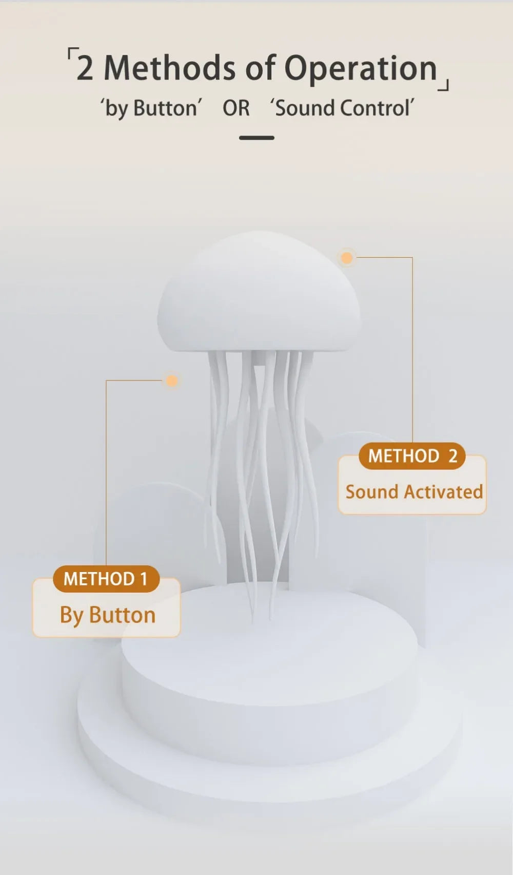 Treslum™ RGB Jellyfish Night Light – Voice Control LED Lamp & Bluetooth Speaker