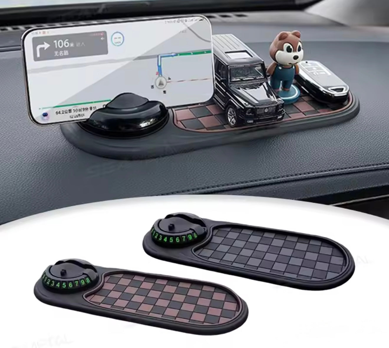 Anti-Slip Mat & 360° Rotating Phone Holder
