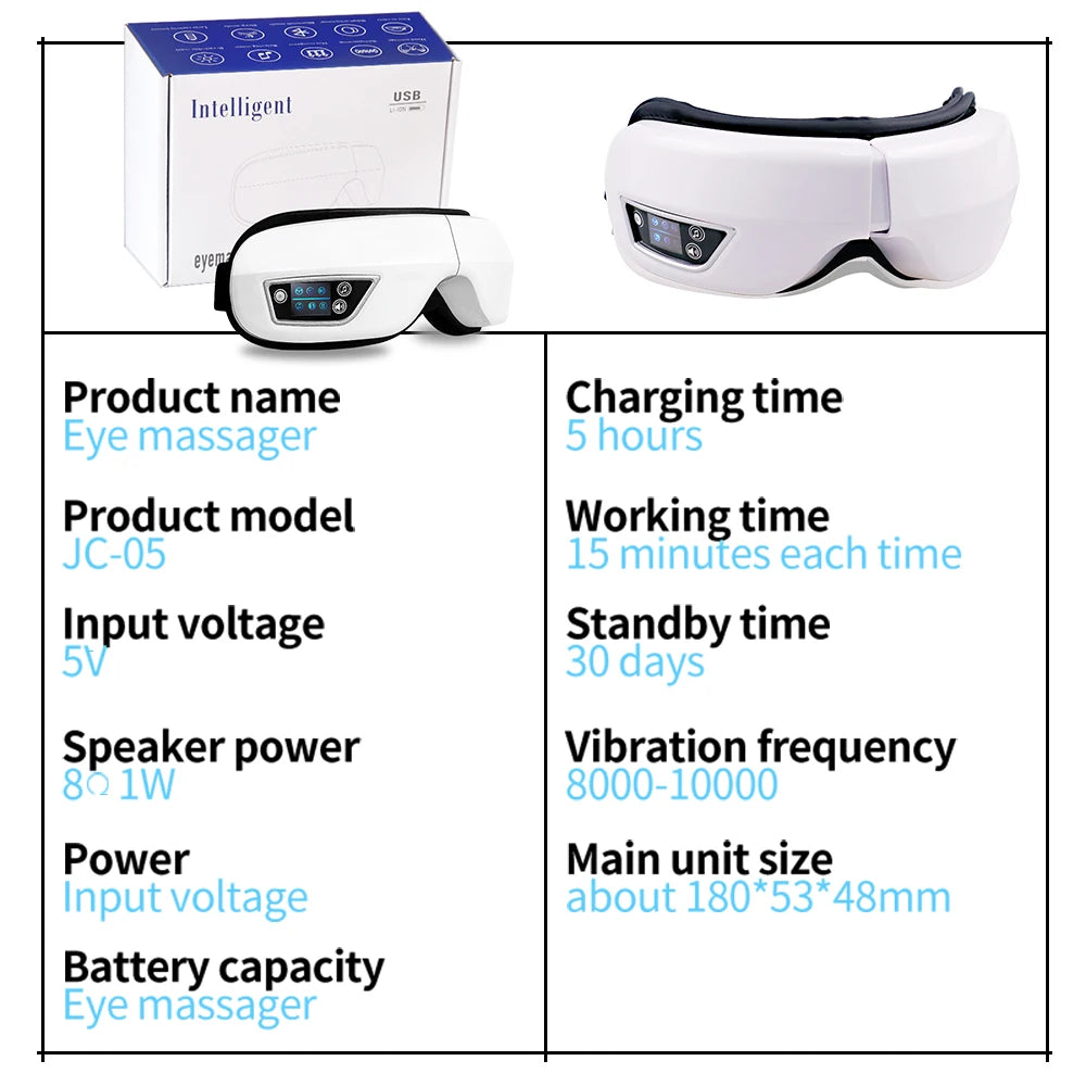 ReluxEye™ 6D Smart Eye Massager with Heat, Vibration & Bluetooth Music – Air Compression Eye Mask for Fatigue, Dry Eyes & Better Sleep