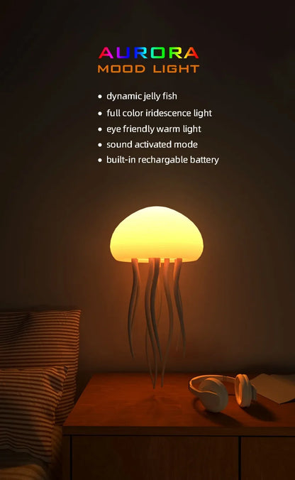 Treslum™ RGB Jellyfish Night Light – Voice Control LED Lamp & Bluetooth Speaker