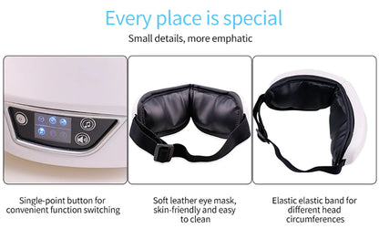 ReluxEye™ 6D Smart Eye Massager with Heat, Vibration & Bluetooth Music – Air Compression Eye Mask for Fatigue, Dry Eyes & Better Sleep
